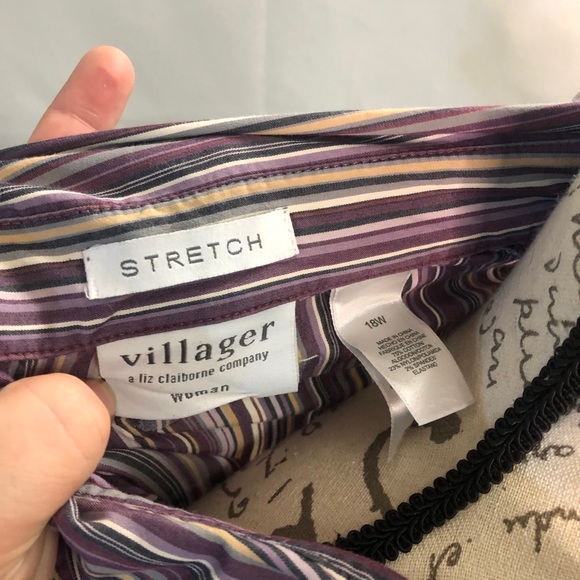 Liz Claiborne Striped Button-Up Shirt Size 18W - Picture 7 of 9